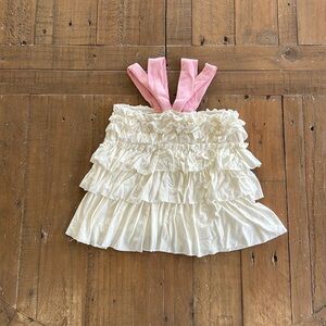 PixieLane cream layered ruffle top